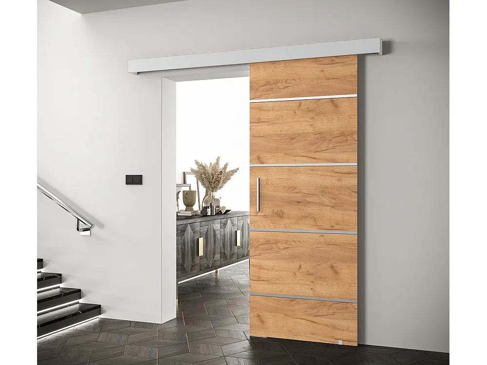 Schuifdeuren Salwador IV 70x204 cm (Eiken Kraft / Wit / Zilver)
