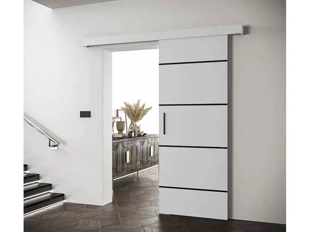 Schuifdeuren Salwador IV 70x204 cm (Wit / Wit / Zwart)