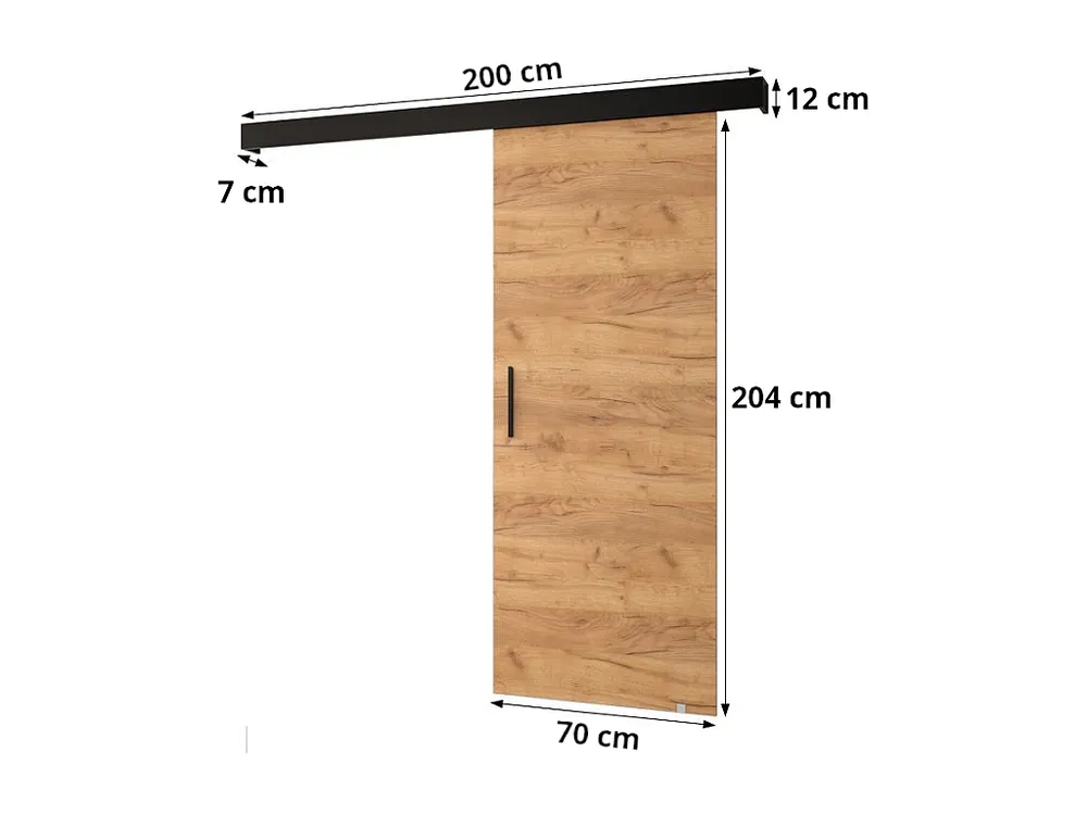 Schuifdeuren Salwador IV 70x204 cm (Wit / Zwart / Zilver)