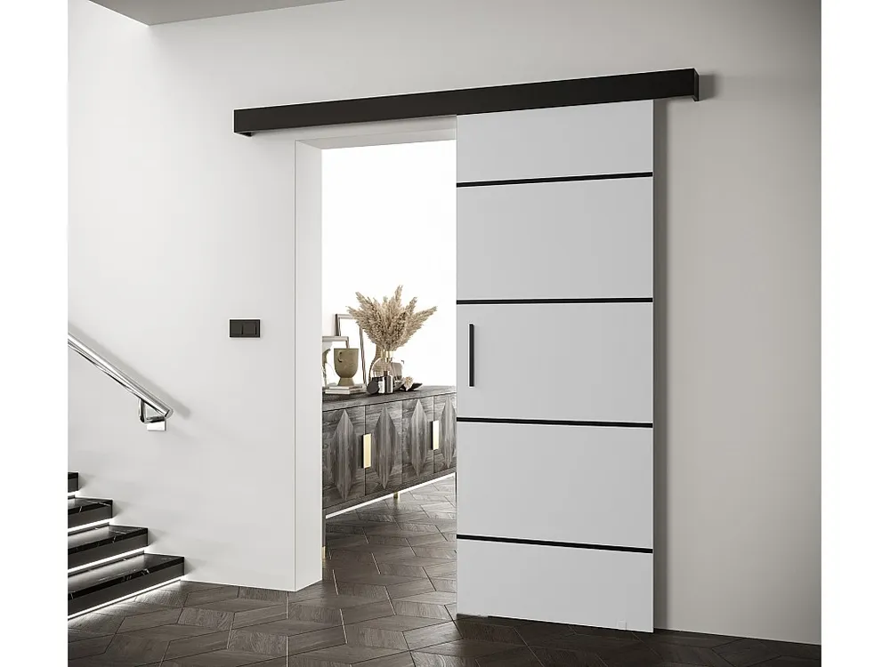 Schuifdeuren Salwador IV 70x204 cm (Wit / Zwart / Zwart)