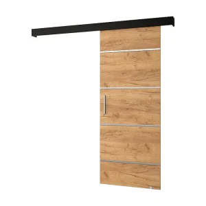 Schuifdeuren Salwador IV 80x204 cm (Eiken Kraft / Zwart / Zilver)