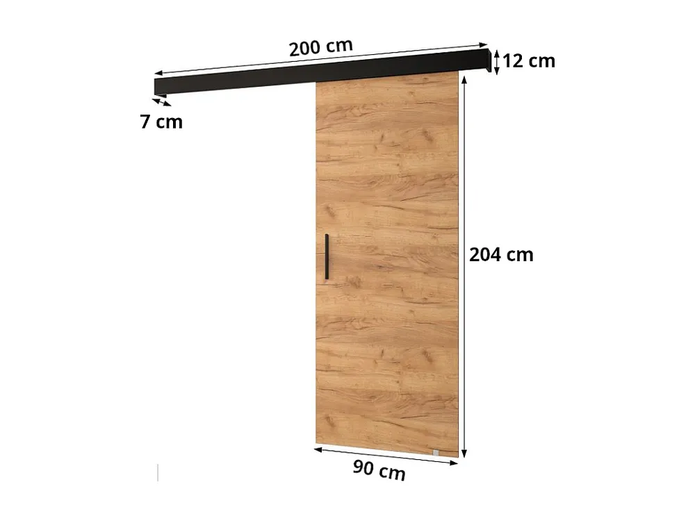 Schuifdeuren Salwador Y 90x204 cm (Casjmier / Zwart / Zwart)
