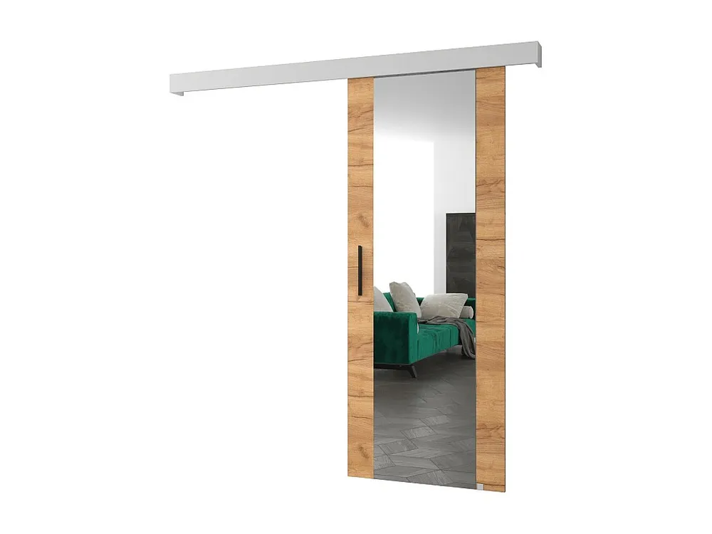 Schuifdeuren Salwador II 90x204 cm (Eiken Kraft / Wit / Zwart)