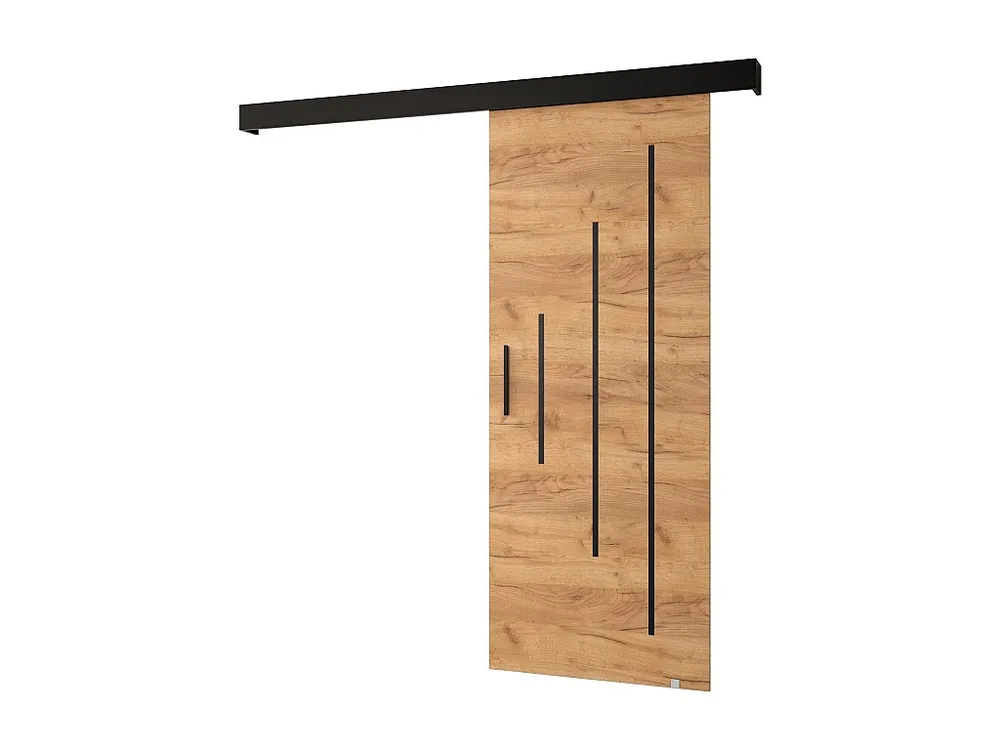 Schuifdeuren Salwador Y 90x204 cm (Eiken Kraft / Zwart / Zwart)