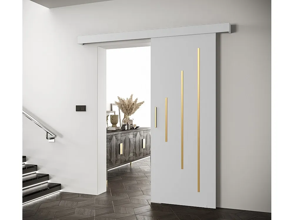 Schuifdeuren Salwador Y 90x204 cm (Wit / Wit / Gouden)