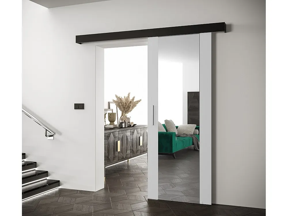 Schuifdeuren Salwador II 90x204 cm (Wit / Zwart / Zilver)