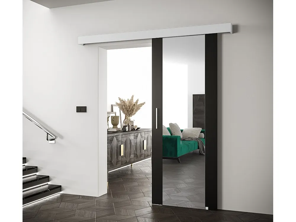 Schuifdeuren Salwador II 90x204 cm (Zwart / Wit / Zilver)