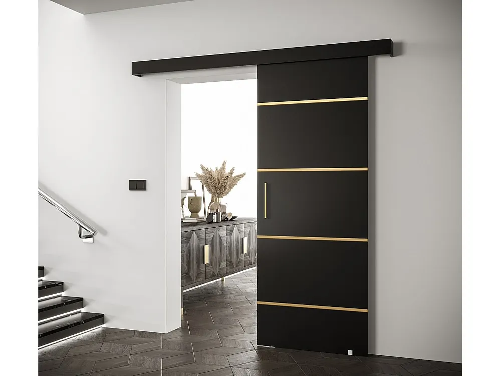 Schuifdeuren Salwador IV 90x204 cm (Zwart / Zwart / Gouden)