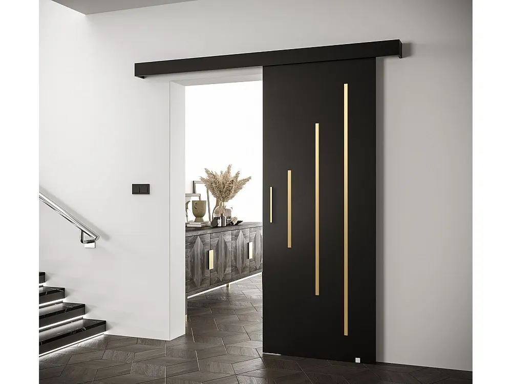 Schuifdeuren Salwador Y 90x204 cm (Zwart / Zwart / Gouden)
