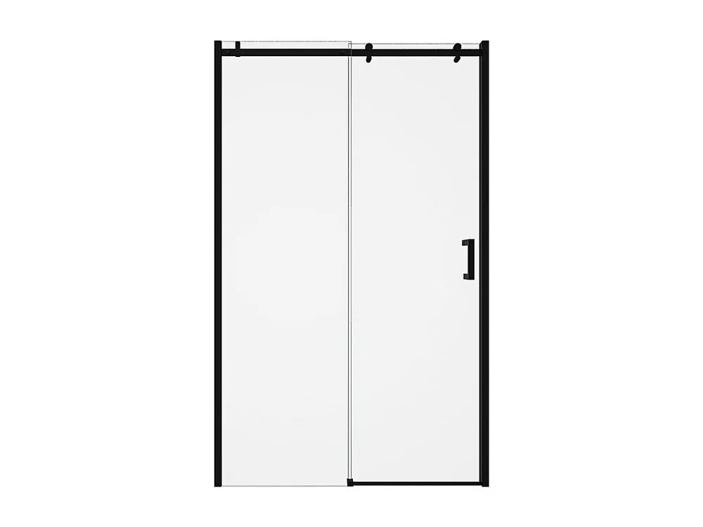 Schuifdouchedeur met wieltjes mat zwart industriële stijl - 120 x 195 cm - ANAKAO - Koop nu