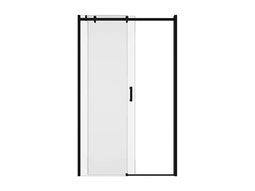 Schuifdouchedeur met wieltjes mat zwart industriële stijl - 120 x 195 cm - ANAKAO - Koop nu