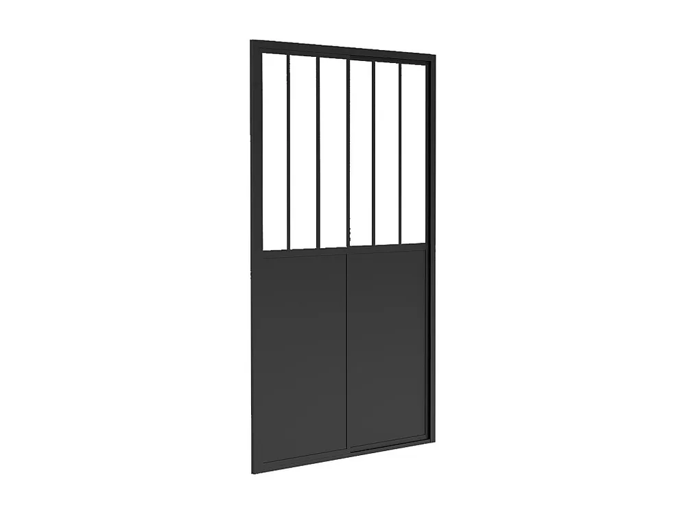 Schuifdouchedeur zwart, werkplaatsstijl, douchewand, 120 x 195 cm, URBANIK