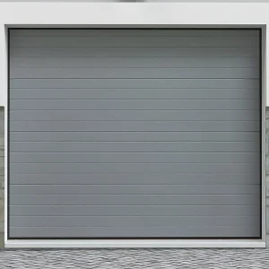 Sectionale garagedeur grijs gegroefd effect met Somfy motor - NORIA - Koop nu