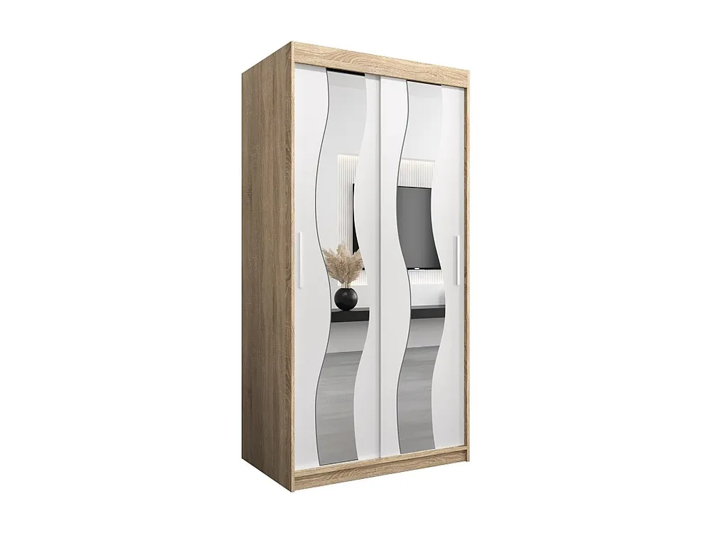 Sewilla kledingkast met schuifdeuren 200/100/62 2 deuren (sonoma/wit)