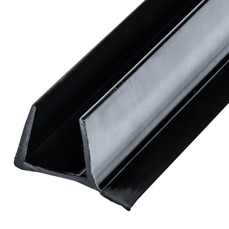 Swinging Shower Door Black Dual Durometer VINYL Seal and Wipe - 95" Long
