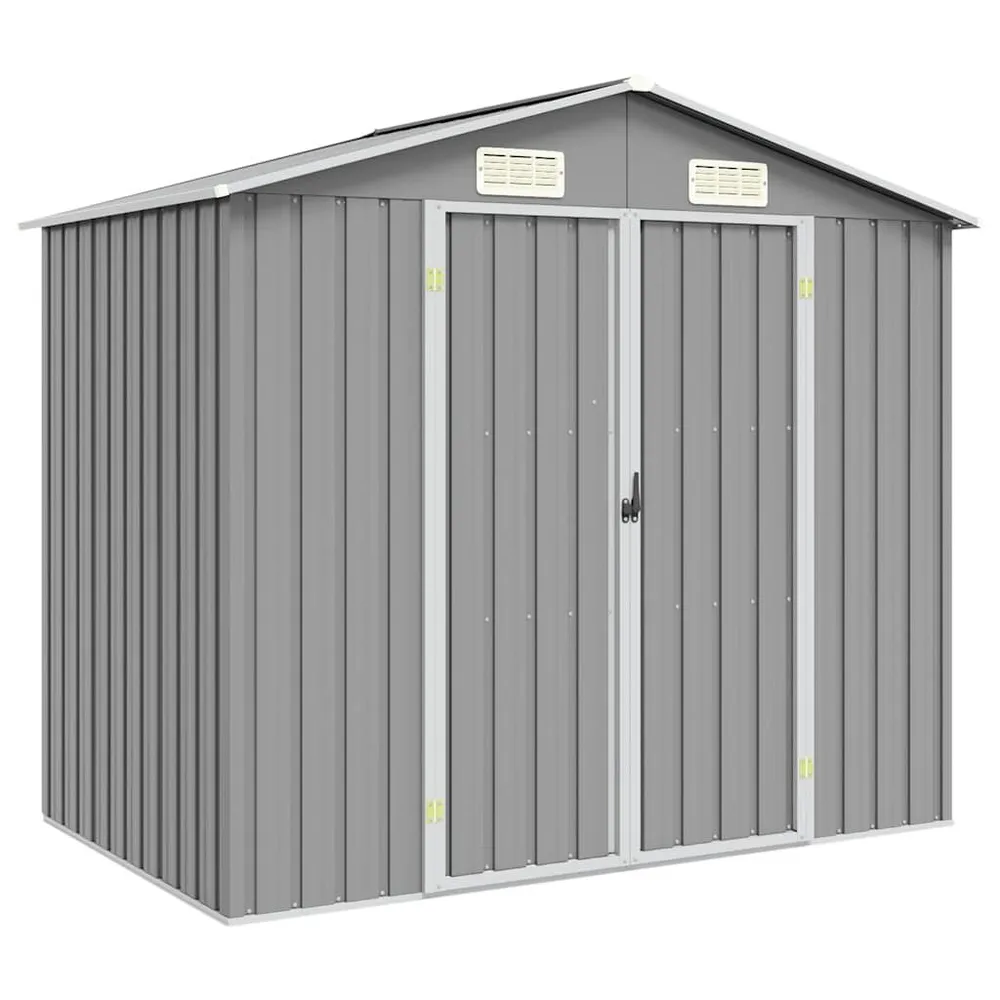 Tuinschuur 205x129x183 cm gegalvaniseerd staal grijs