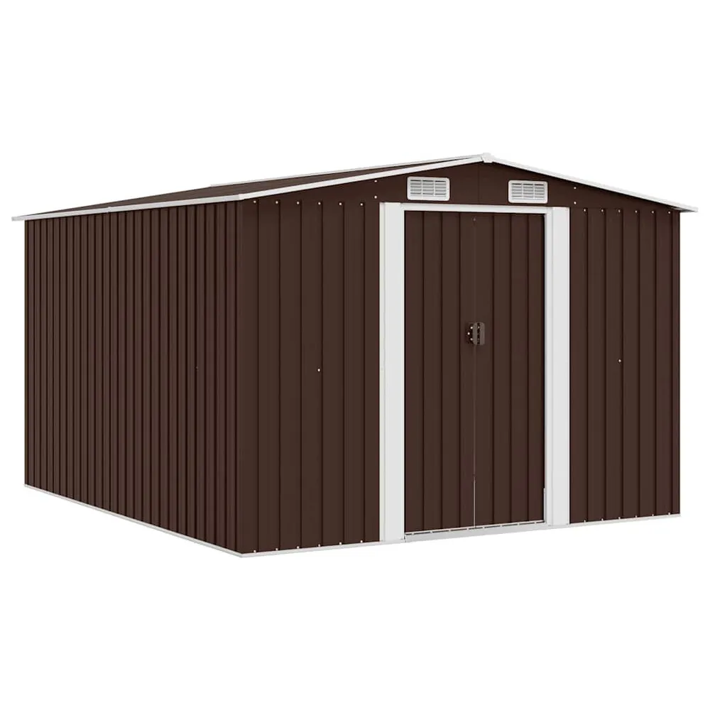 Tuinschuur 257x298x178 cm metaal bruin