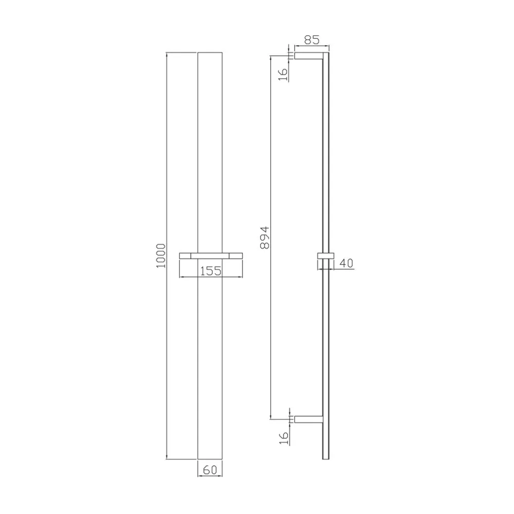 Zeus sliding door messing 6x100cm