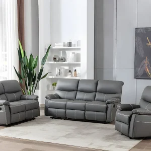 3+2+1 zitsbank grijze kunstleer - CANBY - Koop nu spotgoedkoop uw online meubelshop