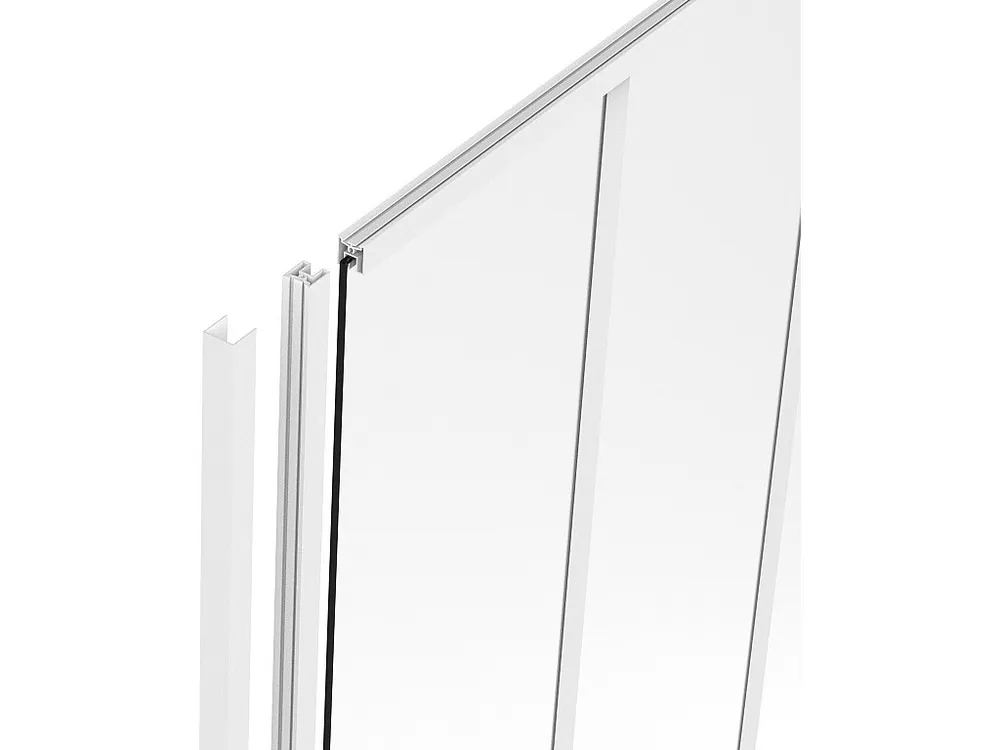 Afsluitlat aluminium met poedercoating voor glazen binnenraam H130 cm Wit BAYVIEW