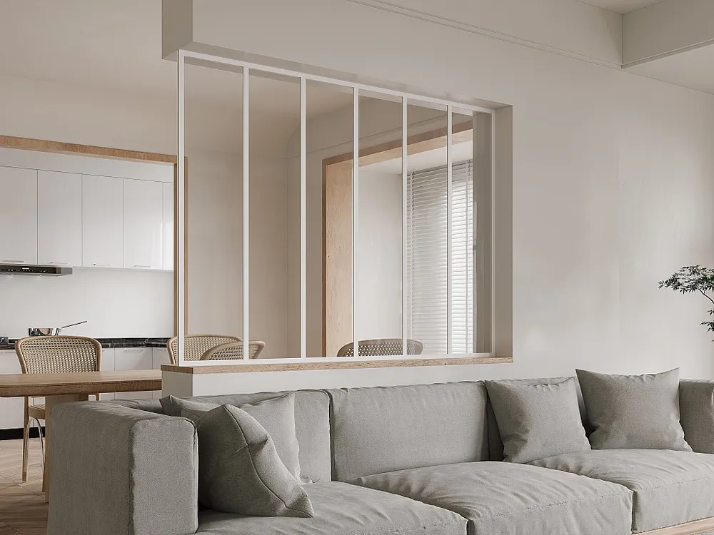 Afsluitlat aluminium met poedercoating voor glazen binnenraam H130 cm Wit BAYVIEW