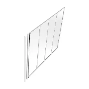 Afsluitlat aluminium met poedercoating voor glazen binnenraam H105 cm Wit BAYVIEW