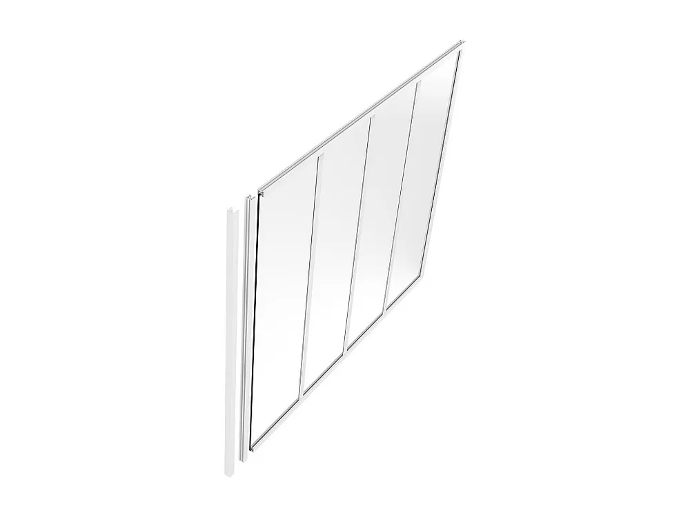 Afsluitlat aluminium met poedercoating voor glazen binnenraam H105 cm Wit BAYVIEW