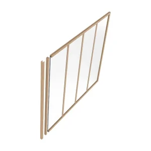 Afsluitlat aluminium met poedercoating voor glazen binnenraam H105 cm Lichte houtlook BAYVIEW