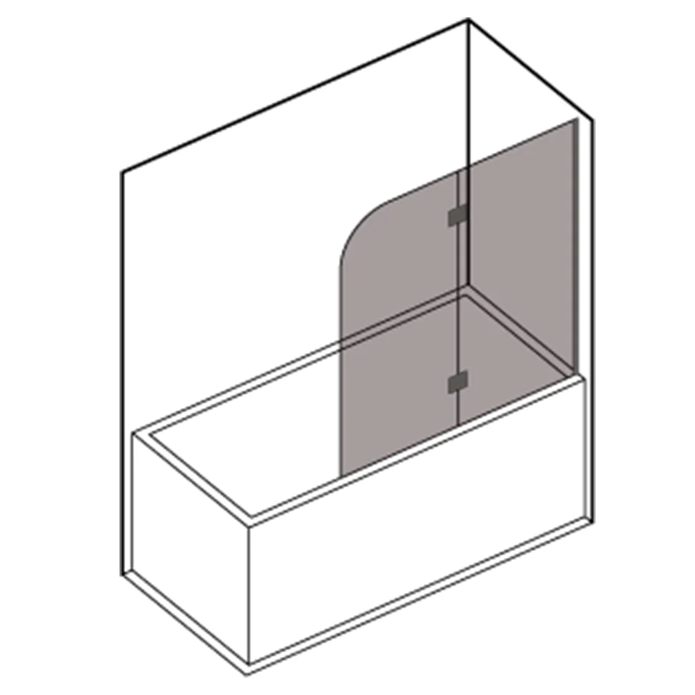 Bathtub wall two panels 120 cm kristalhelder 6 mm tempered glass model Ermes