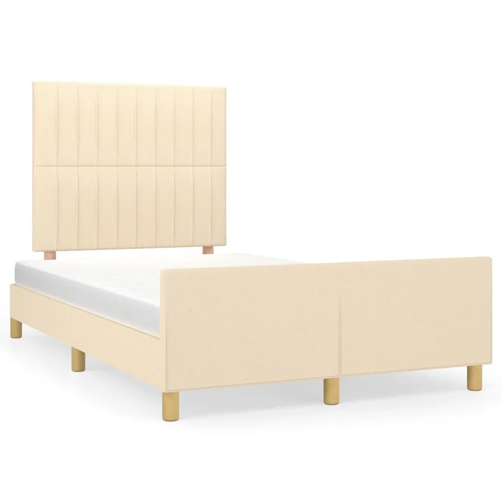 Bedframe zonder matras 120x200 cm stof crèmekleurig