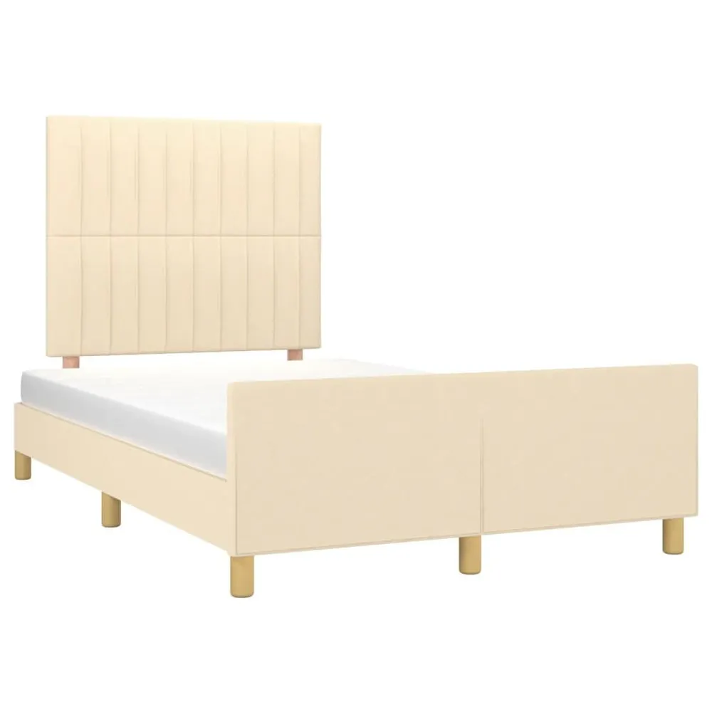 Bedframe zonder matras 120x200 cm stof crèmekleurig