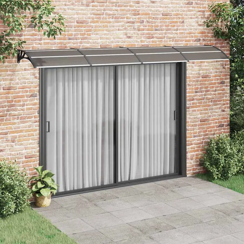 Deurluifel 400x100 cm polycarbonaat zwart