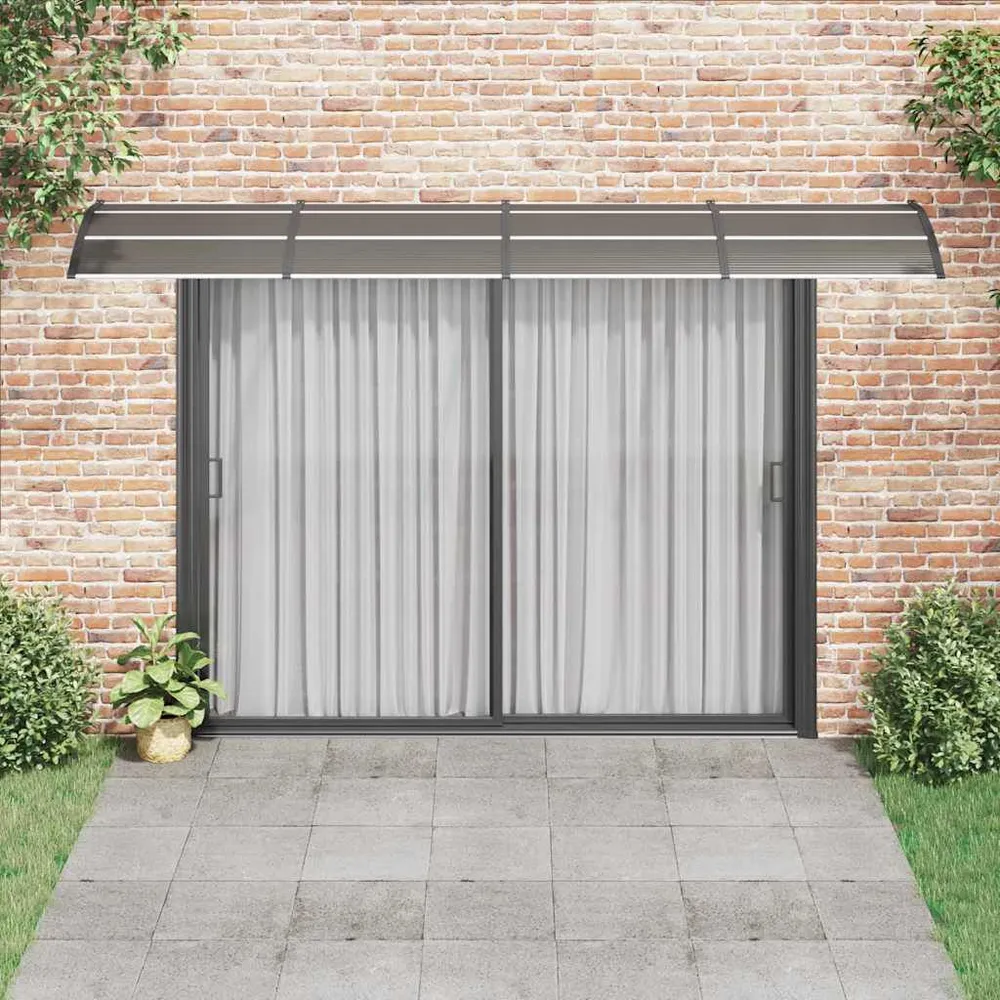 Deurluifel 400x100 cm polycarbonaat zwart