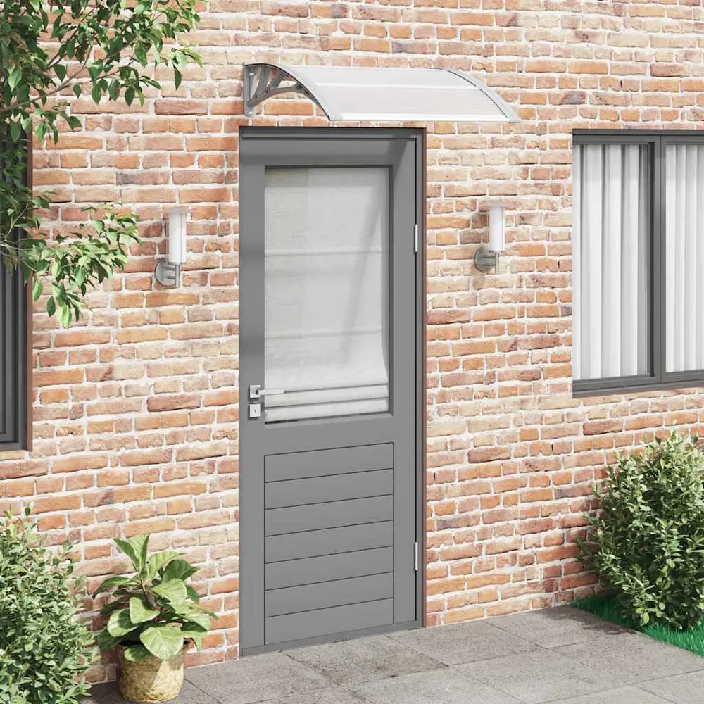 Deurluifel 80x75 cm polycarbonaat grijs en transparant