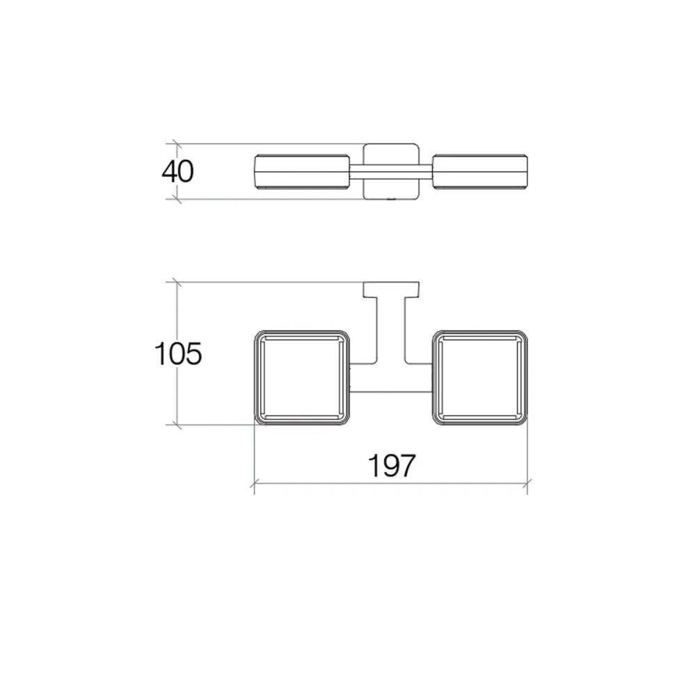 Double accessory holder ring to be fixed to wall brass Dado collection Lineabeta - rose gold van metaal