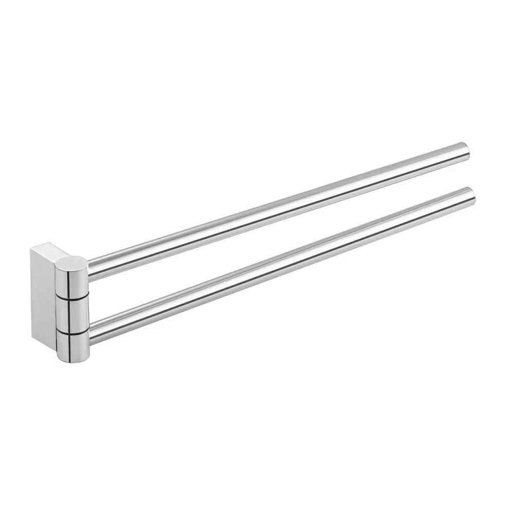 Double swivel hanging towel holder geel koper from 'Project' collection Cosmic 41 cm - Chrome