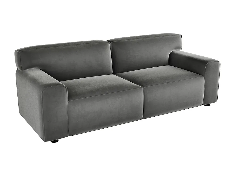 Driezitsbank van design grijs velours OTRANO