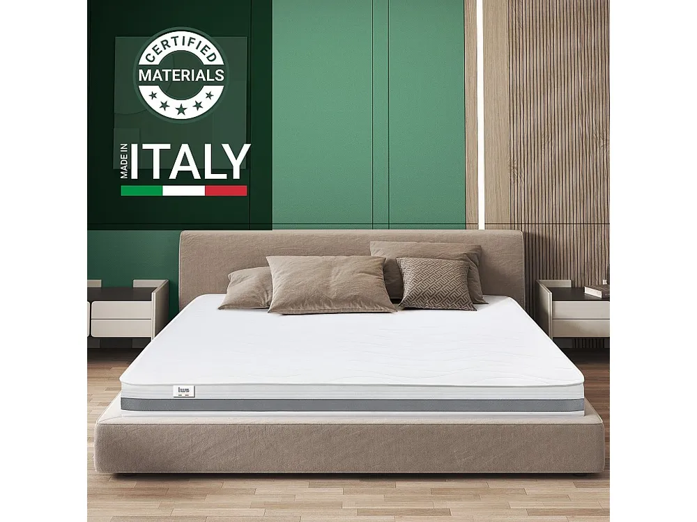 Dubbel matras King Size 180x210 Memory Orthopedisch, antibacterieel, mijtwerend, anti-allergisch | Hoogte 16 cm | Made Italy
