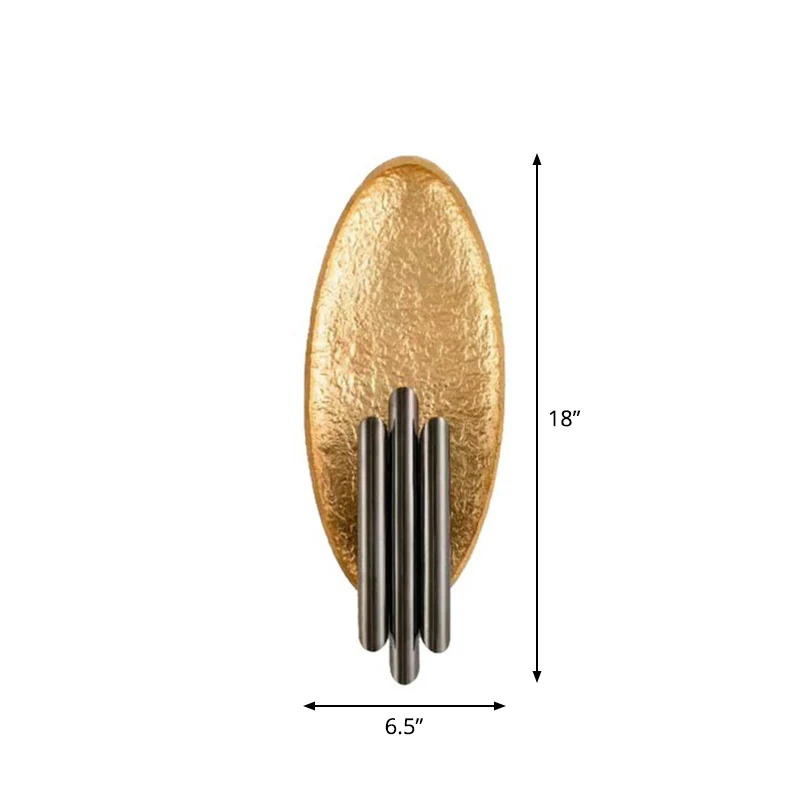 Eenvoud Ovaal Sconce Armatuur 2-lichts metalen woonkamer wandmontage lamp met buiskap