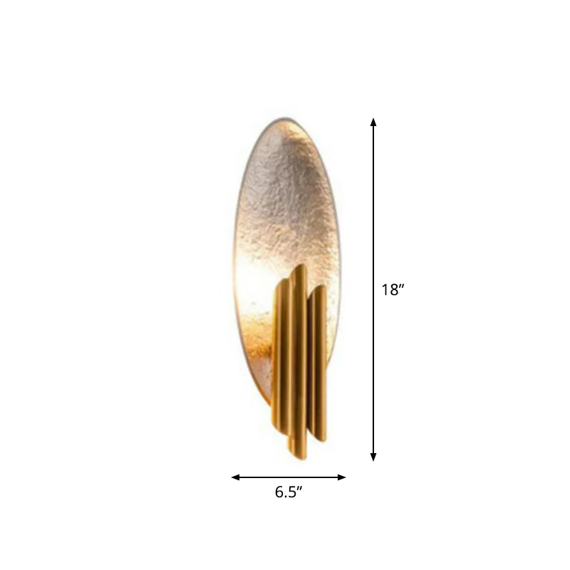 Eenvoud Ovaal Sconce Armatuur 2-lichts metalen woonkamer wandmontage lamp met buiskap