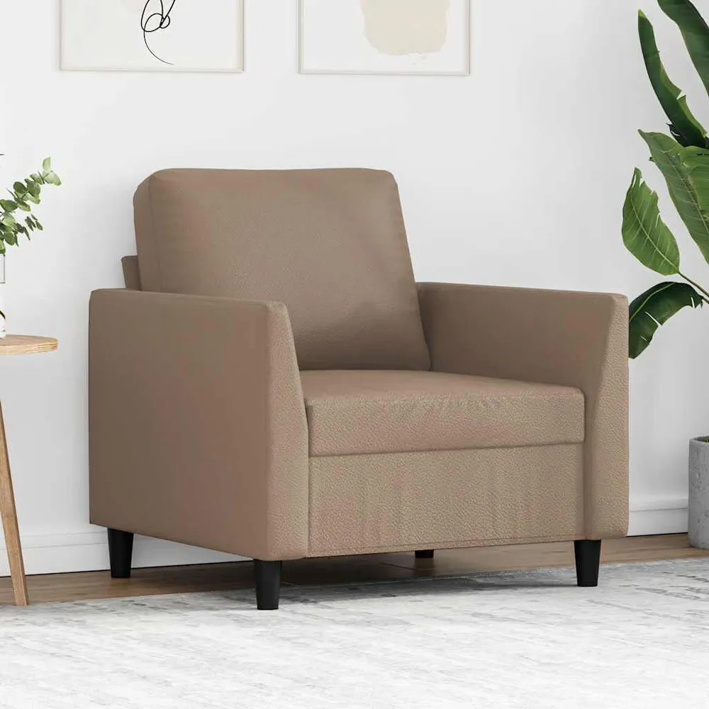 Fauteuil 60 cm kunstleer cappuccinokleurig