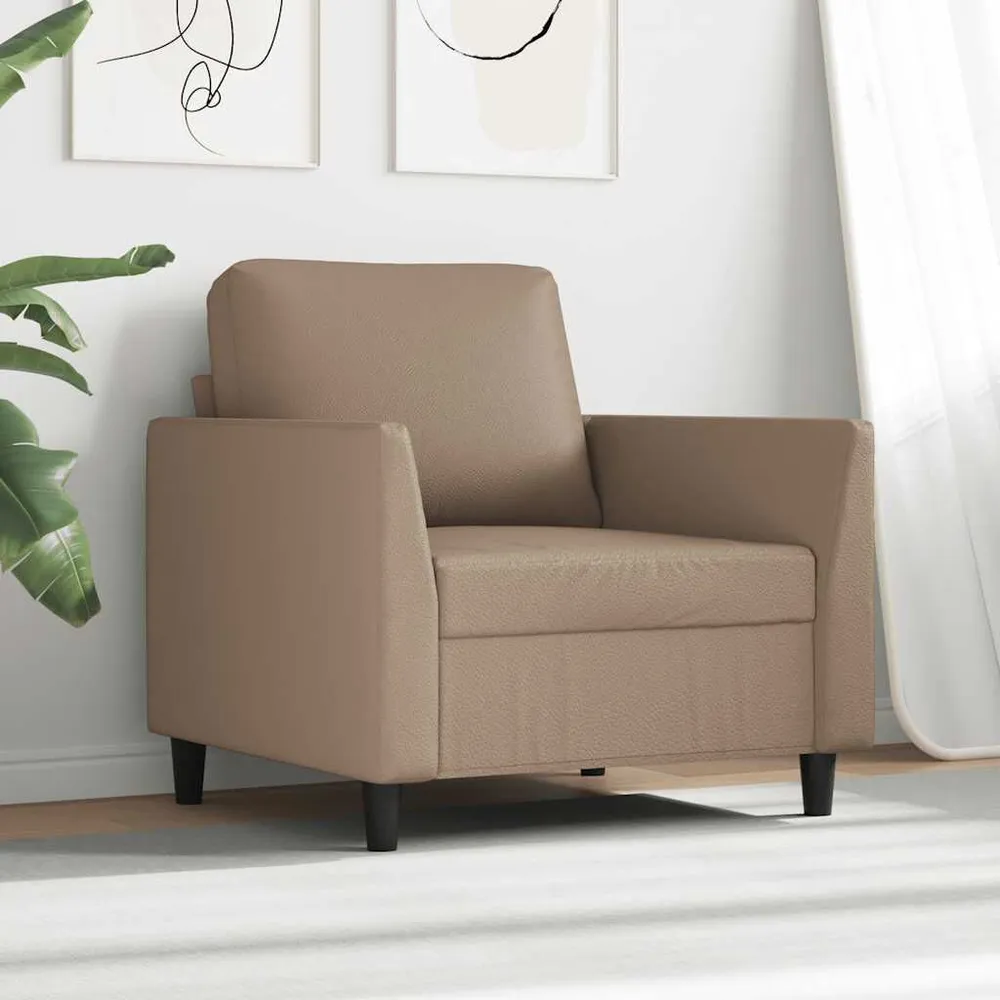 Fauteuil 60 cm kunstleer cappuccinokleurig