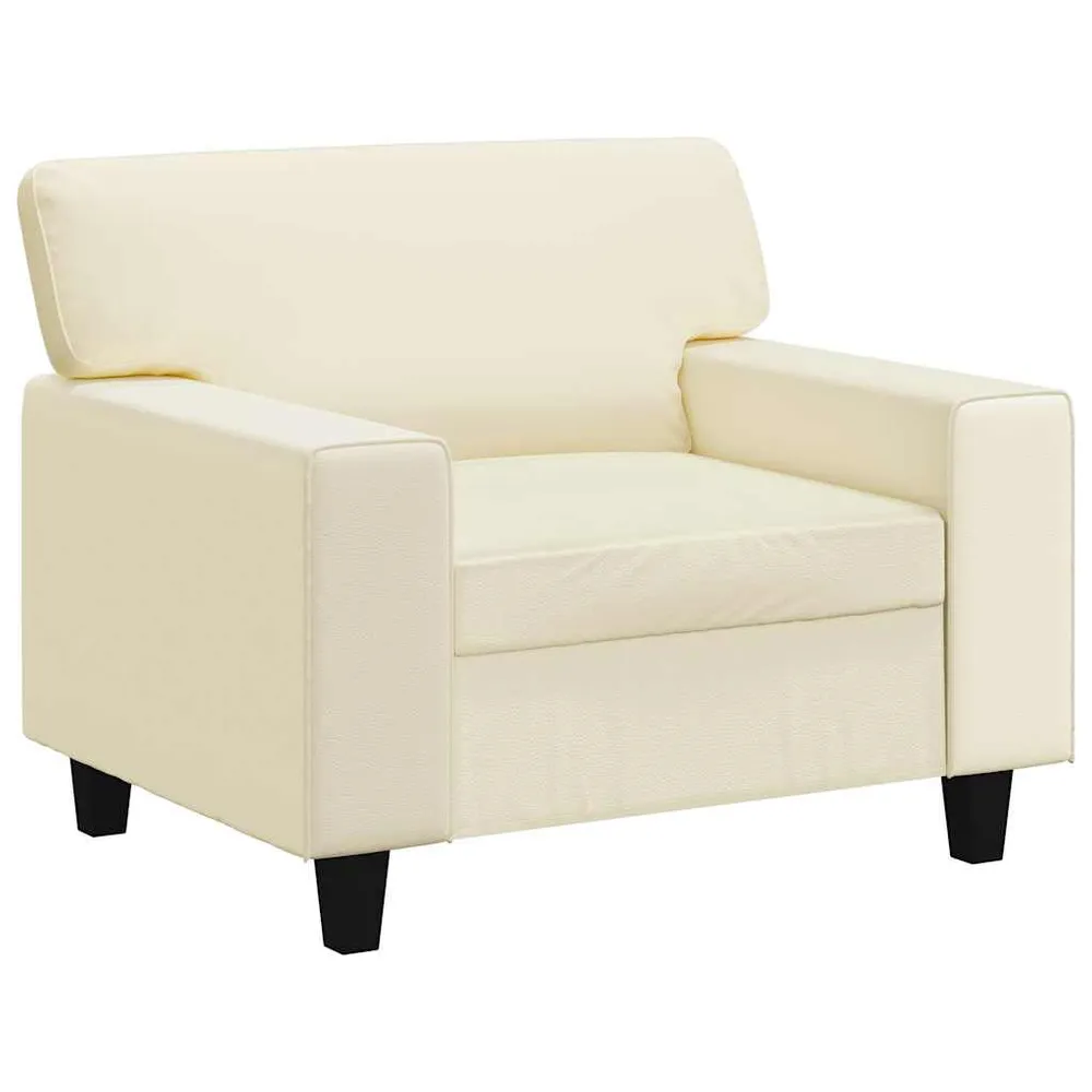 Fauteuil 60 cm kunstleer crèmekleurig