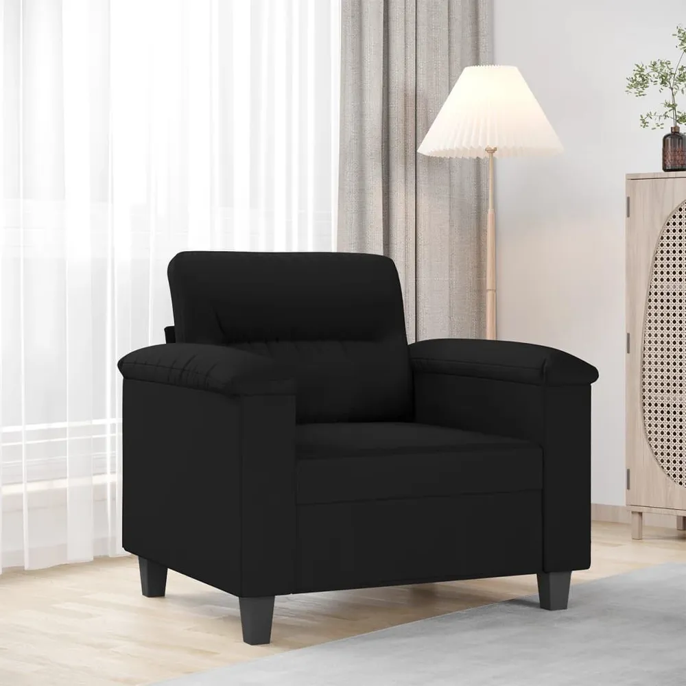 Fauteuil 60 cm microvezelstof zwart