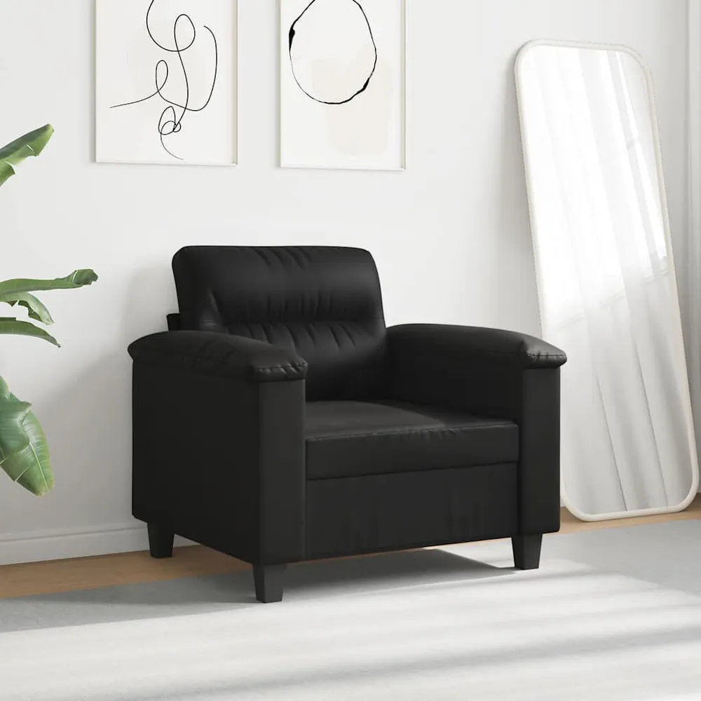 Fauteuil 60 cm microvezelstof zwart