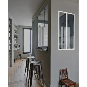 Glazen binnenraam BAYVIEW aluminium met witte poedercoating - 60x105cm - Koop nu online