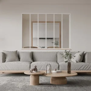 Glazen binnenraam BAYVIEW aluminium met witte poedercoating - 180x130cm