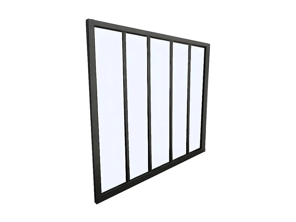 Glazen binnenraam BAYVIEW van aluminium met zwarte poedercoating