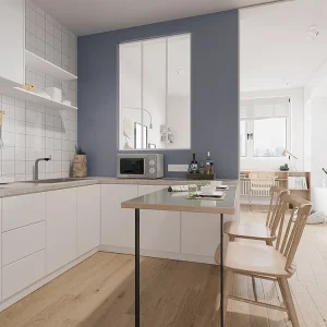 Glazen binnenraam BAYVIEW - wit - 90 x 130 cm - aluminium