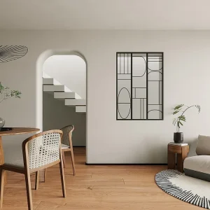 Glazen binnenraam van gepoederlakt aluminium – 90 x 130 cm – Zwart – COUBARTA
